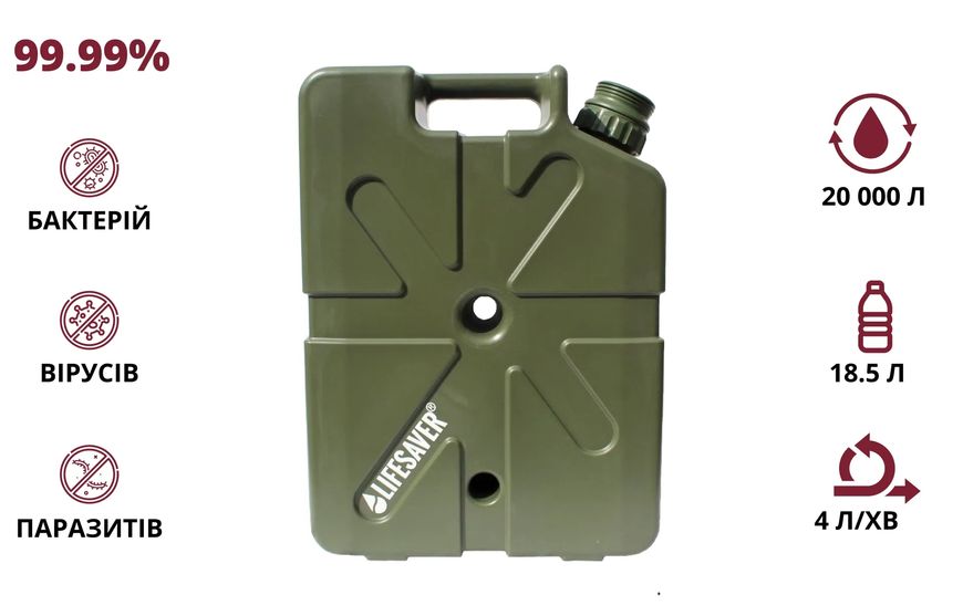 LifeSaver Jerrycan Army Green Канистра для очистки воды 29608 фото