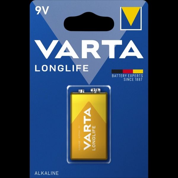 VARTA LONGLIFE 6LR61 BLI 1 ALKALINE Батарейка 26992 фото